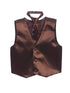 Tip Top Kids Little Boys Brown Three Button Satin Vest Tie 2 Pc Set 2-6 - SophiasStyle.com